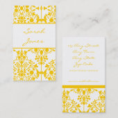 Geel Visitekaartje met Floral Damask (Voorkant / Achterkant)