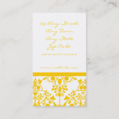 Geel Visitekaartje met Floral Damask (Achterkant)