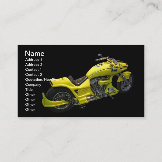 Geel Visitekaartje motorfiets (Voorkant)
