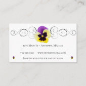 Geel Visitekaartje van de Band van Daisy Floral (Achterkant)