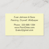 Geel Visitekaartje van de Steekproef van de Verf (Achterkant)