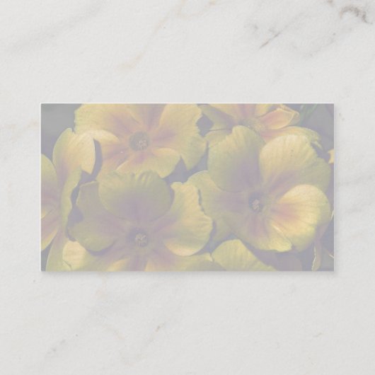 Geel Visitekaartje van primrose (Achterkant)