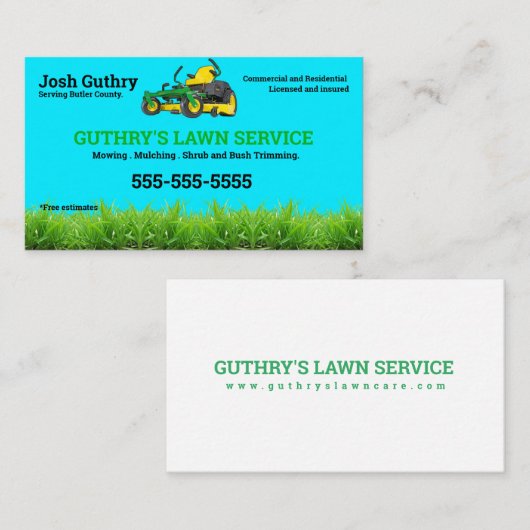 Geel Visitekaartje voor wasdroger op nul draaien (Voorkant / Achterkant)