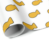 geel vispakpapier cadeaupapier (Rol Hoek)