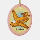 Geel vliegtuig keramisch ornament (Rechts)