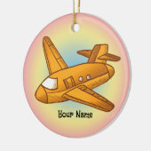 Geel vliegtuig keramisch ornament (Links)