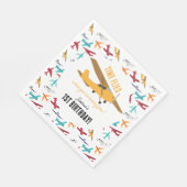 Geel Vliegtuig Kinder 1e Verjaardag Party Time Fli Servet (Hoek)