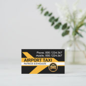 Geel Vliegveld Taxi Rijden Visitekaartje (Staand voorkant)