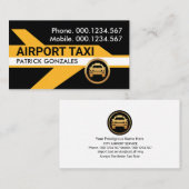 Geel Vliegveld Taxi Rijden Visitekaartje (Voorkant / Achterkant)