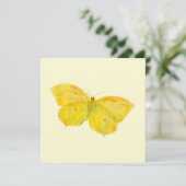 Geel vlinder fladderend Wenskaart (Staand voorkant)