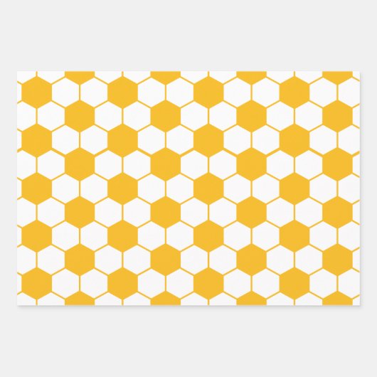 Geel Voetballen patroon Inpakpapier (Voorkant 3)