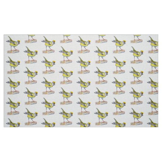 Geel Vogel Polyester Poplin (60" breedte) Stof (Fat Quarter)