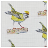 Geel Vogel Polyester Poplin (60" breedte) Stof (Close Up)