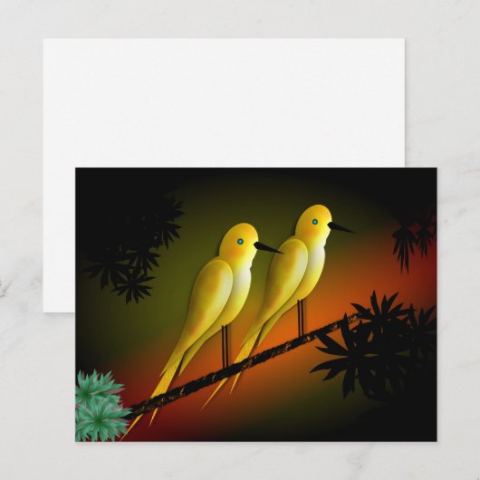 GEEL VOGELS BRIEFKAART (Voorkant / Achterkant)