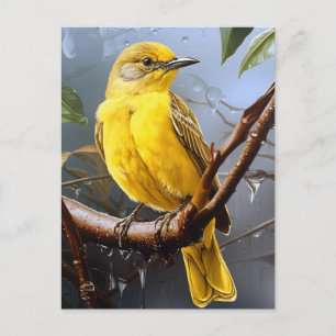 geel vogeltje briefkaart