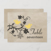 Geel vogelvrij Tafelnummer Briefkaart (Voorkant / Achterkant)