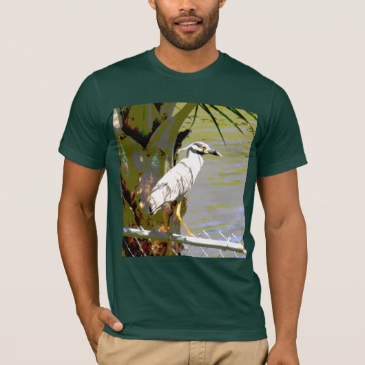 Geel-volle Night Heron T-shirt (Voorkant)