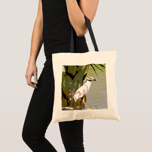 Geel-volle Night Heron Tote Bag (Voorkant (product))