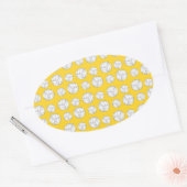 Geel volleybalpatroon ovale sticker (Envelop)