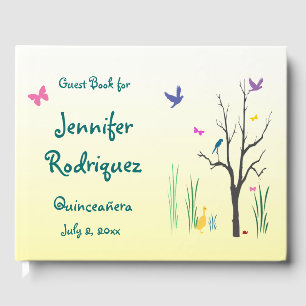 Geel voorjaar Quinceañera Guest Book Gastenboek