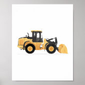 Geel voorladers constructievoertuig decor poster (Voorkant)