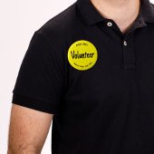 Geel Vraag me Vrijwilligersbadge Ronde Button 5,7 Cm