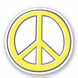 Geel vredessymbool sticker