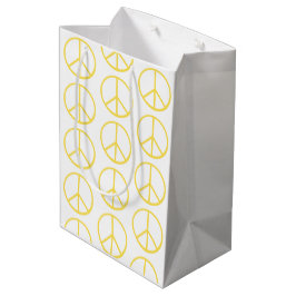 Geel vredestekenpatroon kleurrijk modern leuk medium cadeauzakje