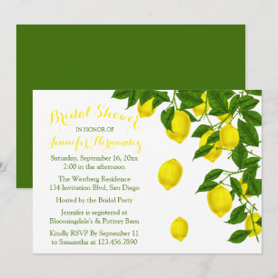 Geel Vrijgezellenfeest Citrus Lemon & Groen Bruilo Kaart