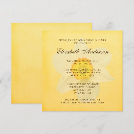 Geel Vrijgezellenfeest van de Veerderbloemige Daff Kaart (Voorkant / Achterkant)