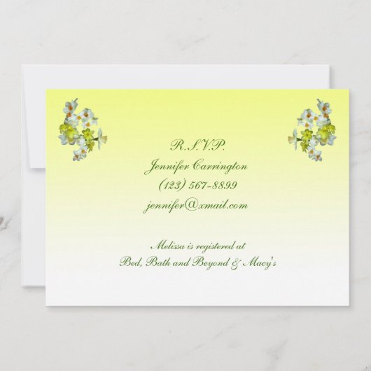 Geel Vrijgezellenfeest van Floral Kaart (Achterkant)