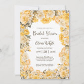 Geel Vrijgezellenfeest van rozenbloemen Kaart (Voorkant)