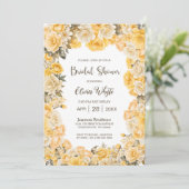 Geel Vrijgezellenfeest van rozenbloemen Kaart (Staand voorkant)