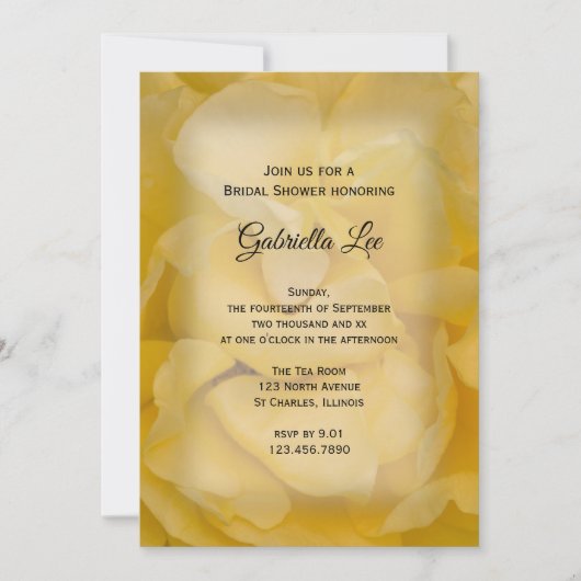 Geel Vrijgezellenfeest van rozenbloemen Kaart (Voorkant)