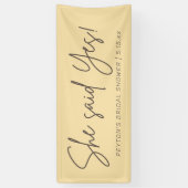 Geel Vrijgezellenfeest zei ze ja Spandoek (Verticaal)