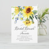 Geel Vrijgezellenfeest zonnebloem Brunch Kaart (Staand voorkant)