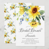 Geel Vrijgezellenfeest zonnebloem Brunch Kaart (Voorkant / Achterkant)