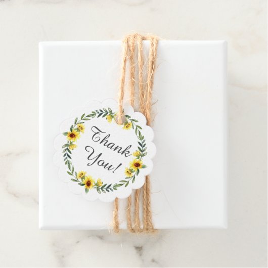 Geel Vrijgezellenfeest Zonnebloem Favor Gift Label (In situ)