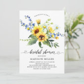 Geel Vrijgezellenfeest zonnebloem Kaart (Staand voorkant)