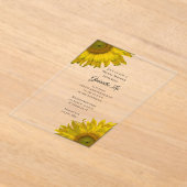 Geel Vrijgezellenfeest zonnebloemen Acryl Uitnodigingen (Laagn)