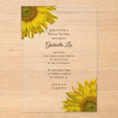Geel Vrijgezellenfeest zonnebloemen Acryl Uitnodigingen (Voorkant)