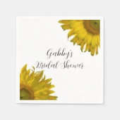 Geel Vrijgezellenfeest zonnebloemen Servetten (Voorkant)