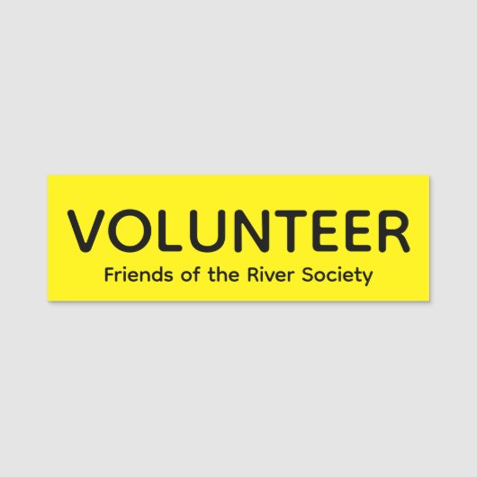 Geel Vrijwilligersbadge Naam Tag (Voorkant)