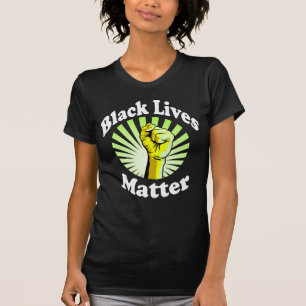 Geel vuist zwart vezel Matter BLM T-shirt