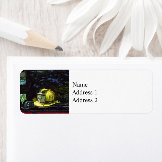 Geel Vuur Kapitein's Helm Etiket (Insitu)