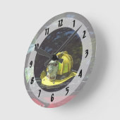 Geel Vuur Kapitein's Helm Ronde Klok (Hoek)