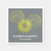 Geel Vuurwerk, Houtskool BG, het Monogram van de Servetten (Voorkant)