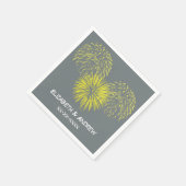 Geel Vuurwerk, Houtskool BG, het Monogram van de Servetten (Hoek)