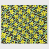 Geel Waardevol Bloemen Patroon Cadeaupapier (Vlak)