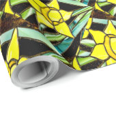 Geel Waardevol Bloemen Patroon Cadeaupapier (Rol Hoek)